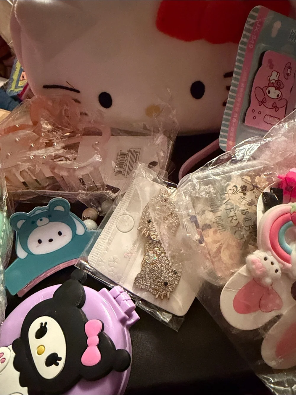 Plush hello Kitty bag filled